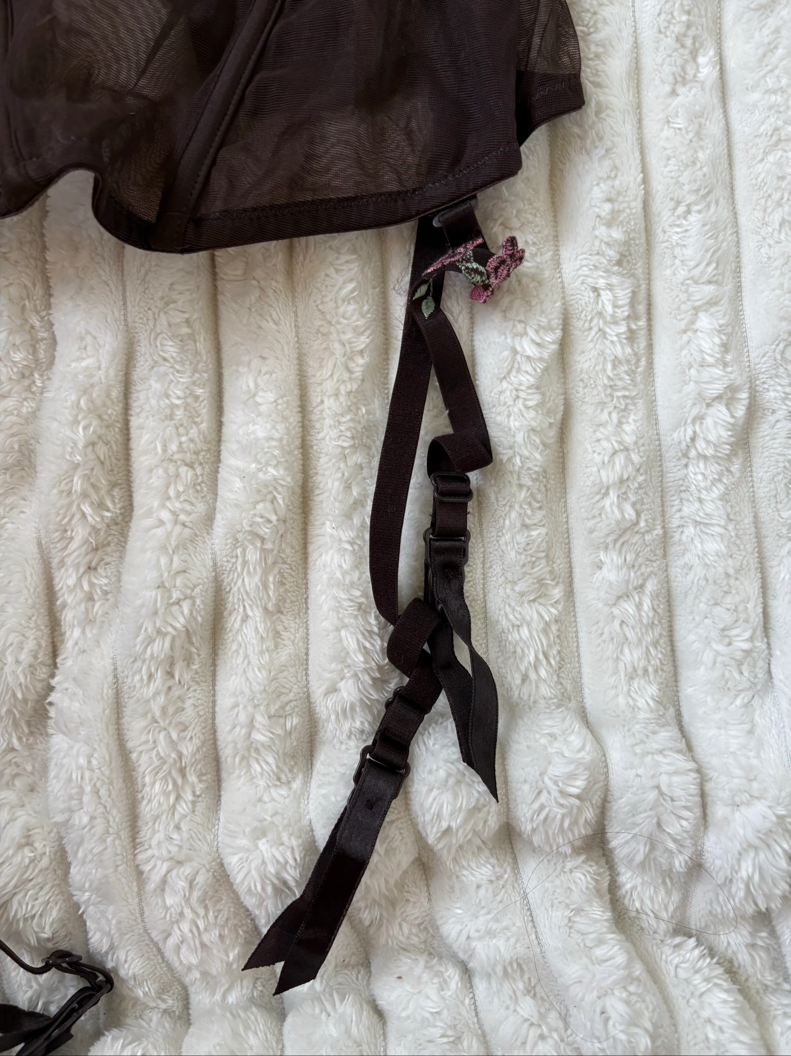 Bustier guêpière con portejarretes para mujer, estilo vintage con bordado de flores – photo 4